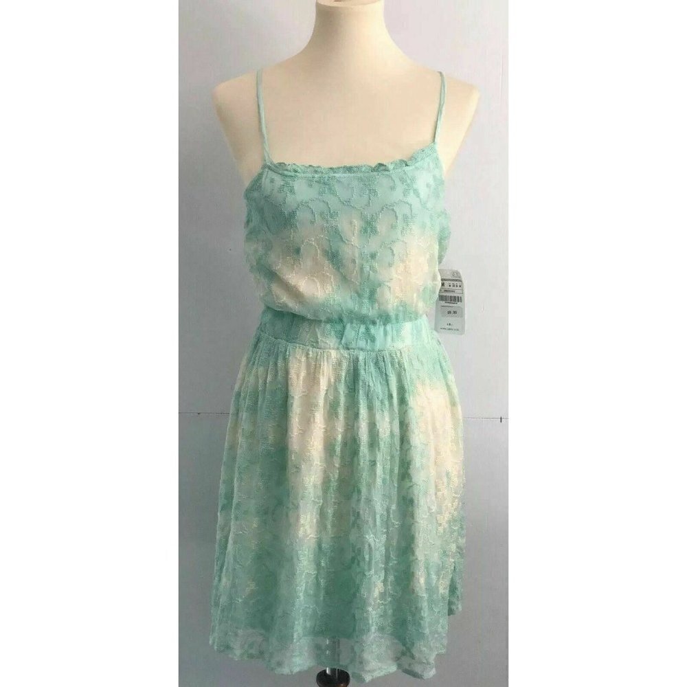 Zara Women's Green Straps Short Tank Dress Size M - Picture 5 of 6